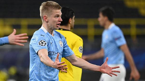 Зинченко включен в заявку «Манчестер Сити» на финал Лиги чемпионов